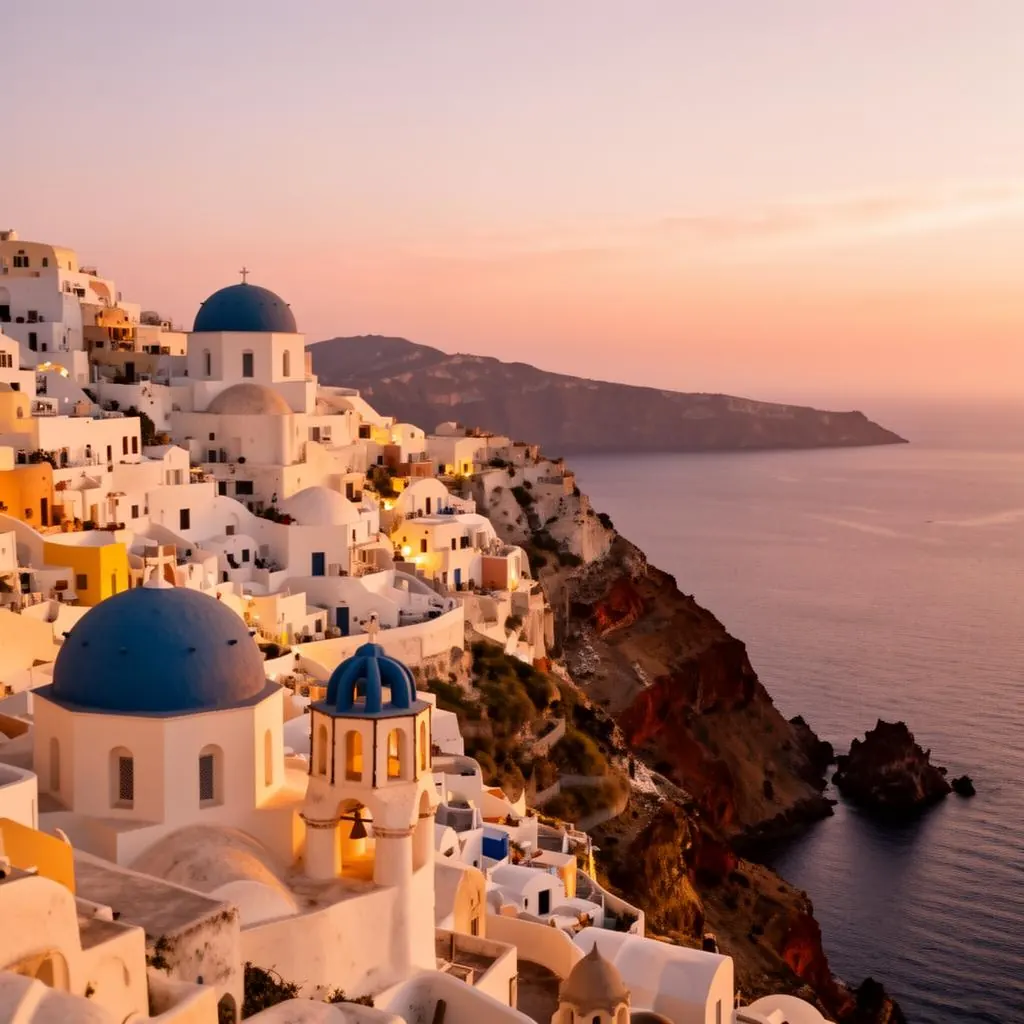 Santorini Greece at sunset